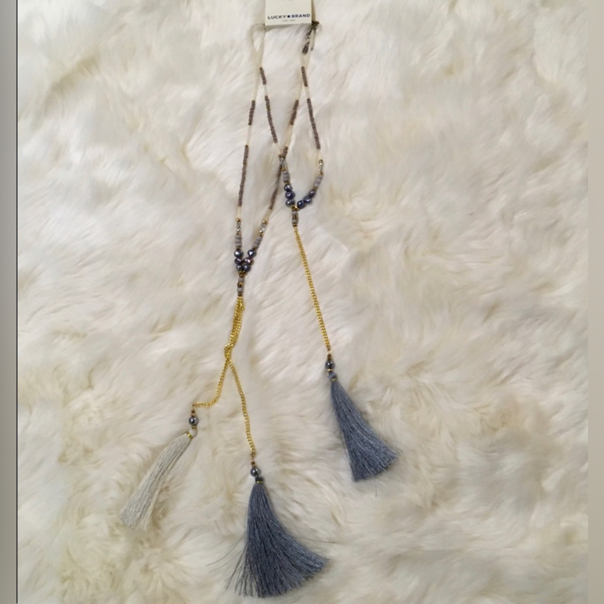 New 59 Lucky Brand Tassel Necklace SemiPrecious